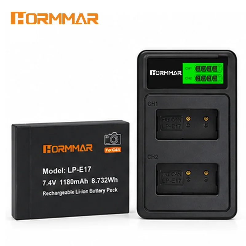 Аккумулятор для камеры LP-E17 1180 мАч, высокая емкость, 7.4V Li-ion, перезаряжаемый, для Canon EOS R50, R10, R8, RP, M6, 800D, 850D