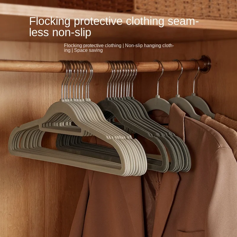 

Hangers for Household Storage Winter Seamless and Non Slip Hangers Clothes Hanging Sorting and Flocking Hangers