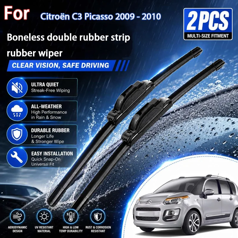 

Front Wiper Blades For Citroen C3 Picasso 2009 - 2010 Windshield Windscreen Window Car Rain Brushes 24''+16'' Modification Parts