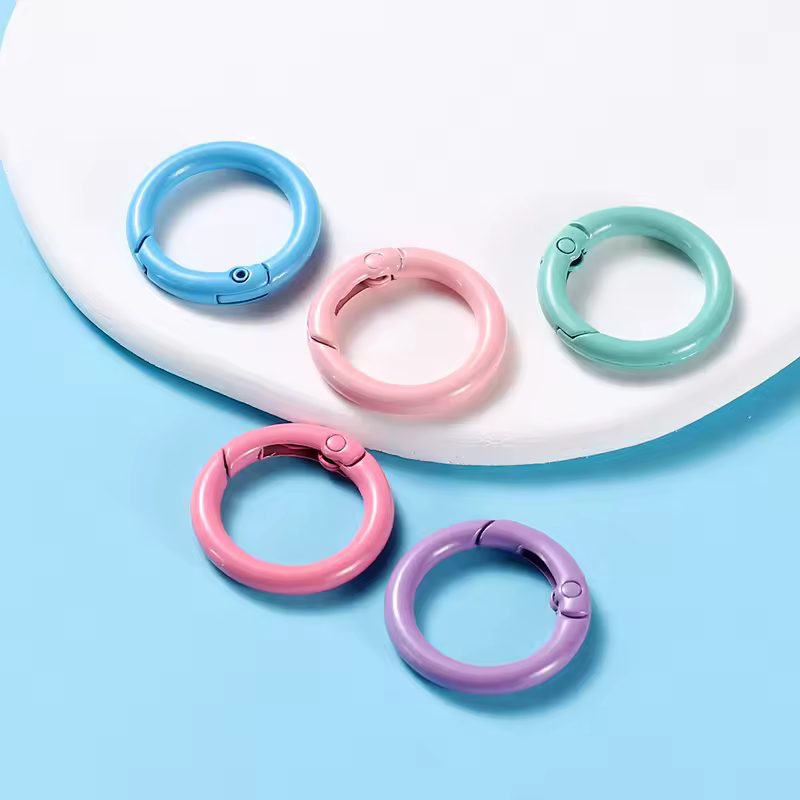5Pcs/Lot 21 Colors Metal O Ring Spring Clasp Openable Round Carabiner Keychain Clips Hook Dog Chain DIY Jewelry Buckle Connector - Image 27