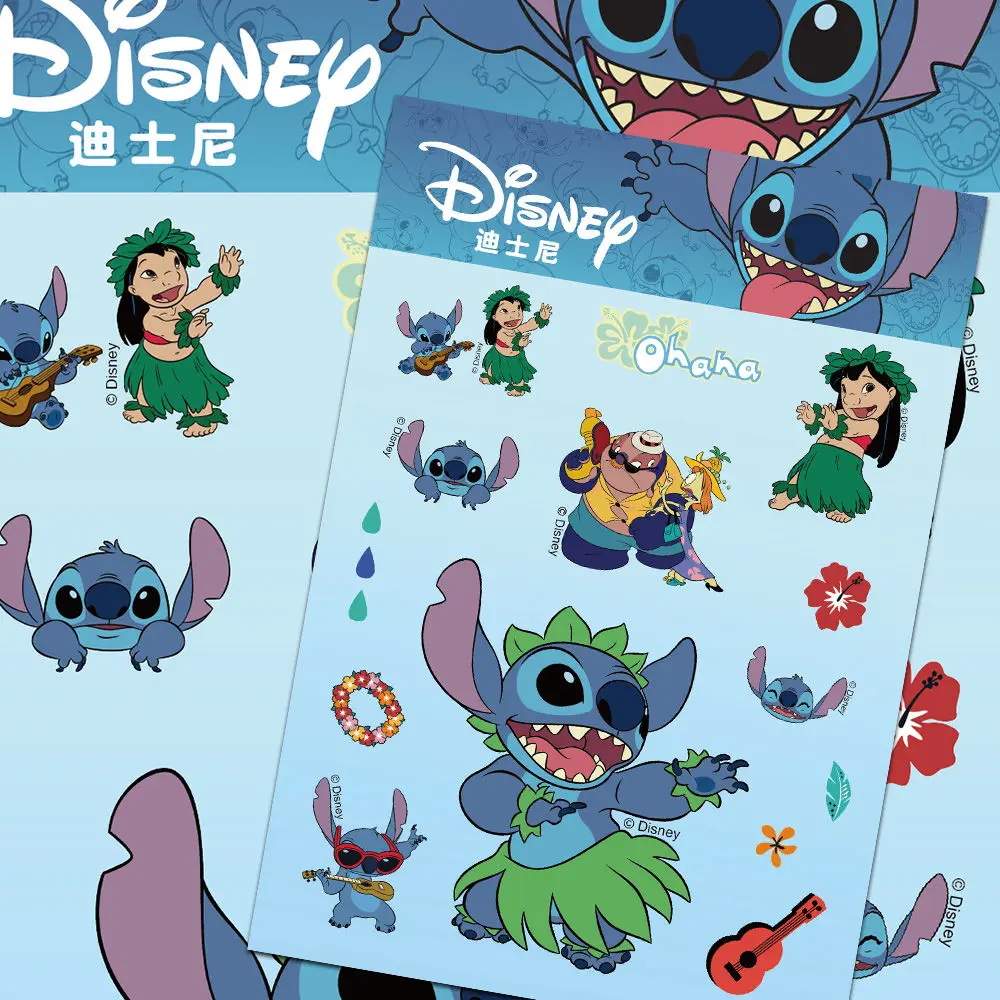 ملصقات ديزني للرسوم المتحركة ليلو وستيتش، ملصقات كرتونية لطيفة لليد، حافظة هاتف محمول لتزيين الكمبيوتر المحمول، ملصقات مقاومة للماء