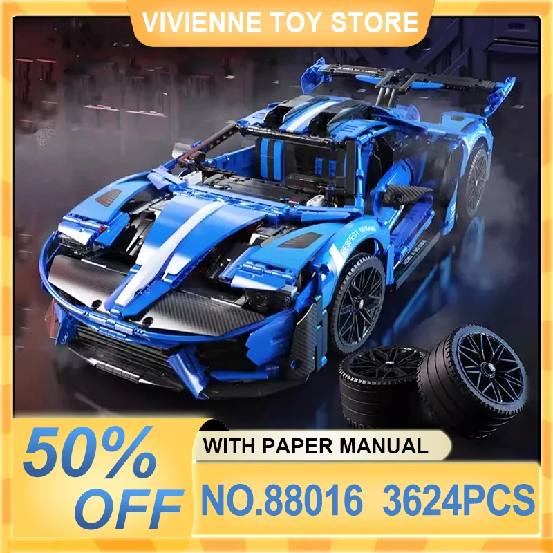 MOYU 88016 MOC Technical GT Super Sport Car Building Blocks Racing Vehicle Bricks Puzzle Assembly Toy Christmas Gift For Boy Kid