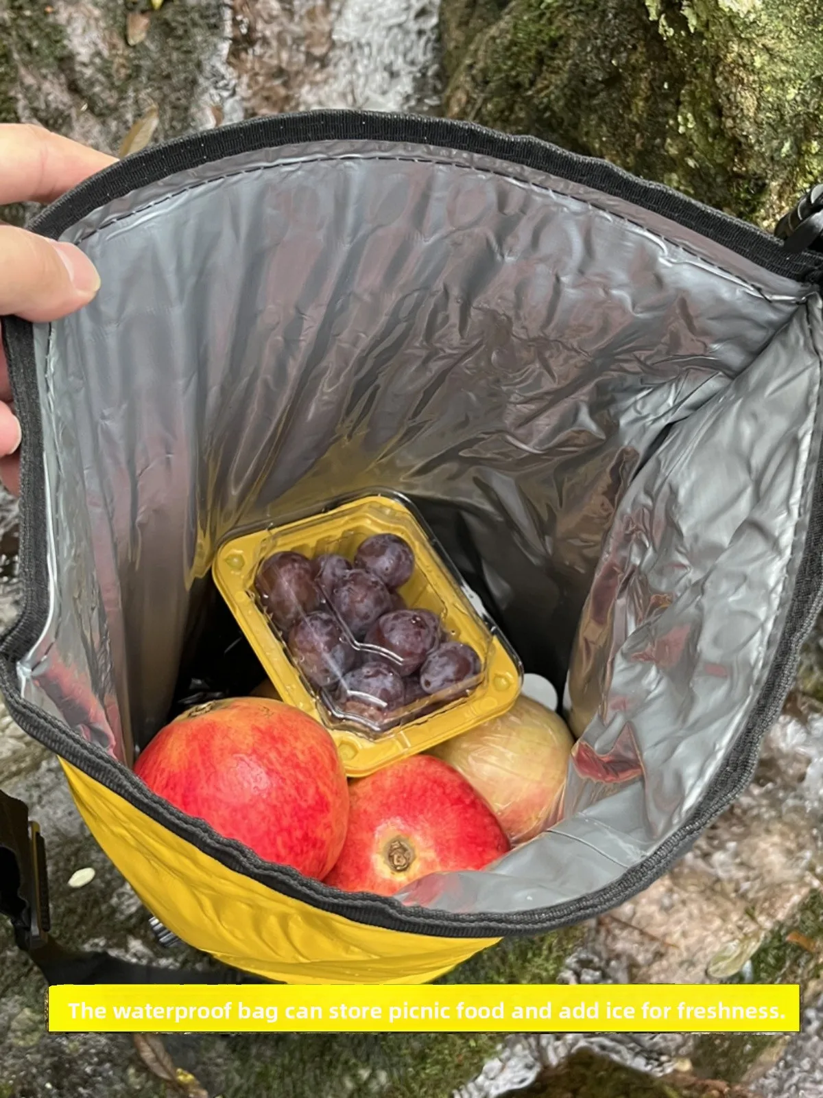 حقيبة ظهر متعددة الوظائف للتخييم في الهواء الطلق مقاومة للماء مع حجرة حرارية وحقيبة محمولة للثلج وفصل للأشياء الرطبة والجافة