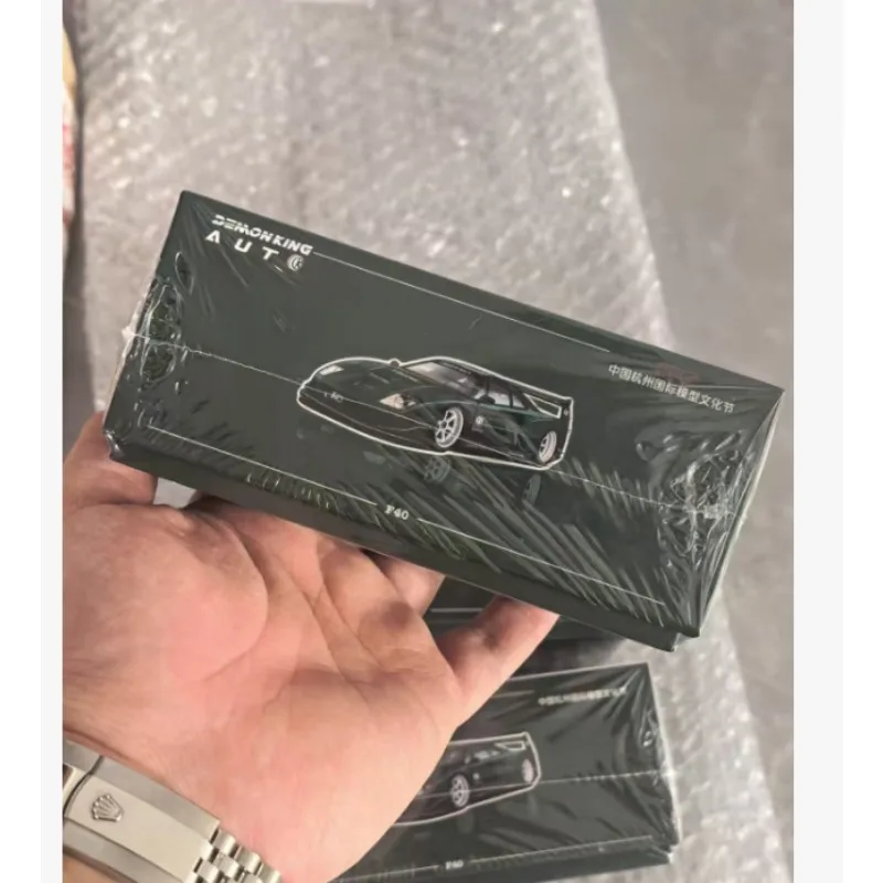 Edição limitada 1:64 supercarro verde F40 na Exposição Internacional de Modelos de Hangzhou, modelo de carro em liga fundida, colecionável.