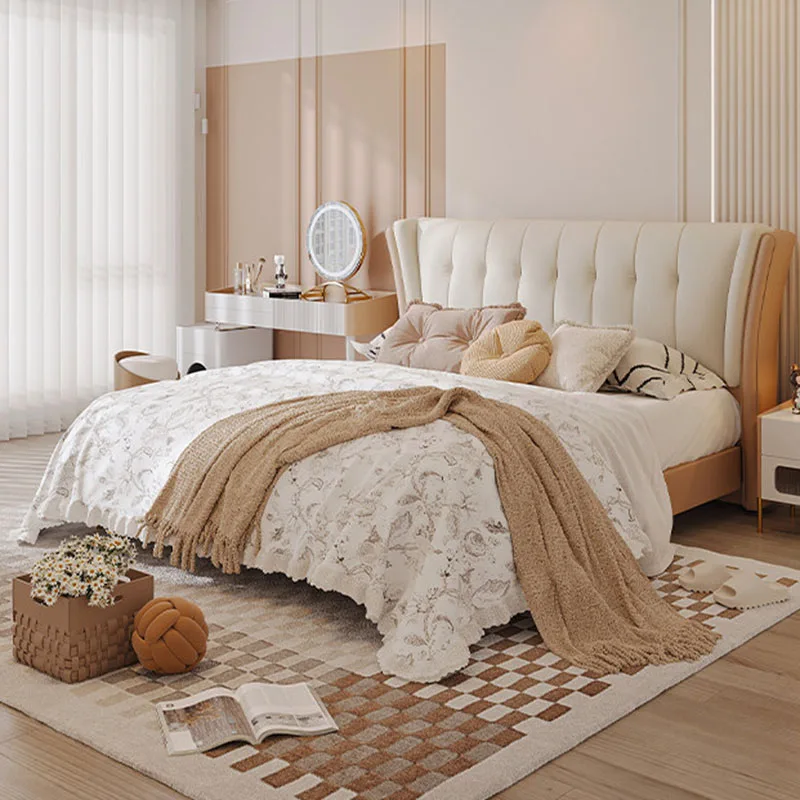 Sun Salon Bed Bedroom Simple European Postmodern Replica Sleeping Postmodern Bed Craft Service Creative Cama Trendy Furniture