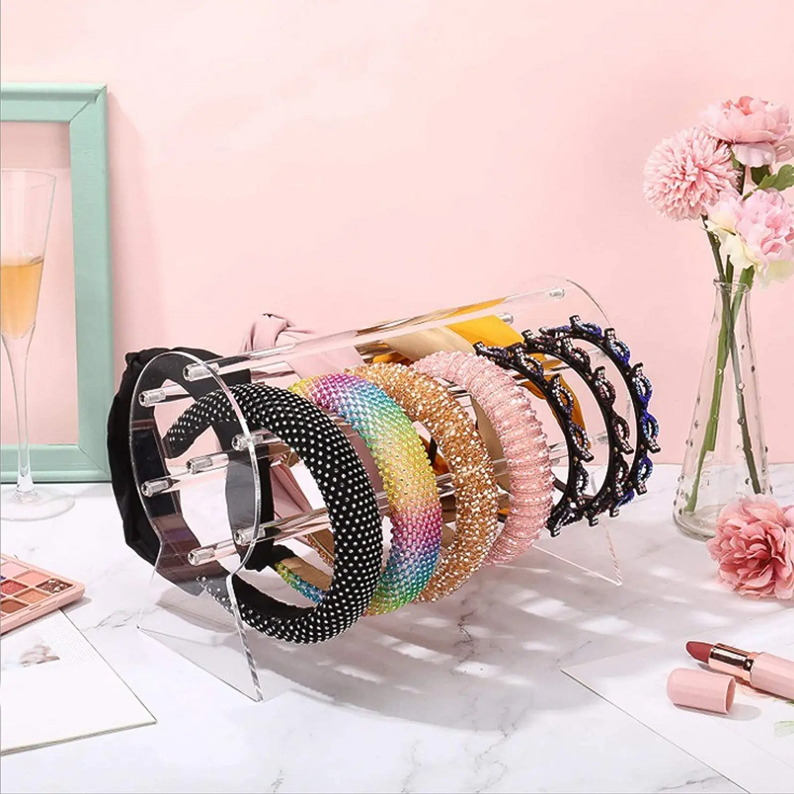 

Headbands Display Rack Premium Acrylic Clear Headwear Holder for Home Mall Boutique Store Jewelry Display Stand Hair Accessories