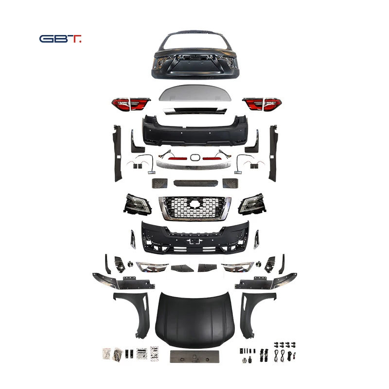 GBT Factory Popular Y62 Patrol Kit Car Modification Bodykit for 2010-on Nissan Patrol Y62 Upgrade Headlight Grille Bumpers Parts