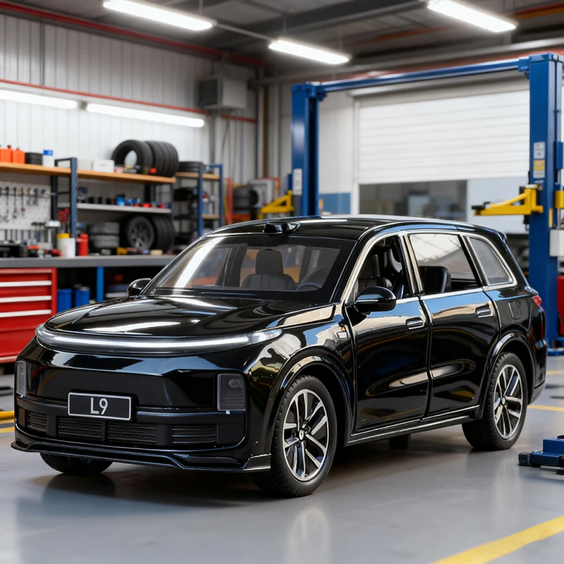 โมเดลรถอัลลอยด์ LEADINGIDEAL Li Auto L9 SUV ขนาด 1:32 พร้อมเสียงและไฟ มีระบบดึงกลับ ของเล่นสะสมสำหรับเด็ก ของขวัญวันเกิด