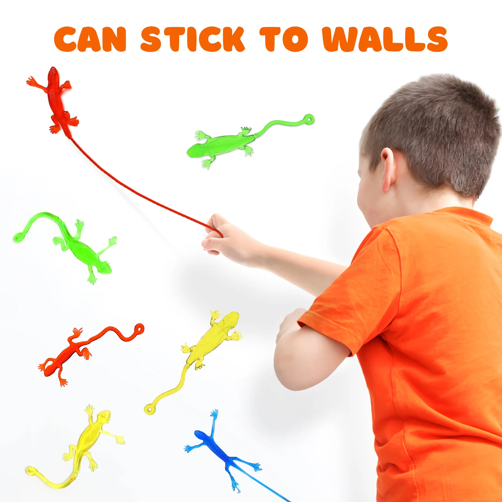 20 Pcs Sticky Lizard Toy Kids Gecko Spoof Interactive Stretchy Elastic Material Smooth Round Edges Fun Creative Parent