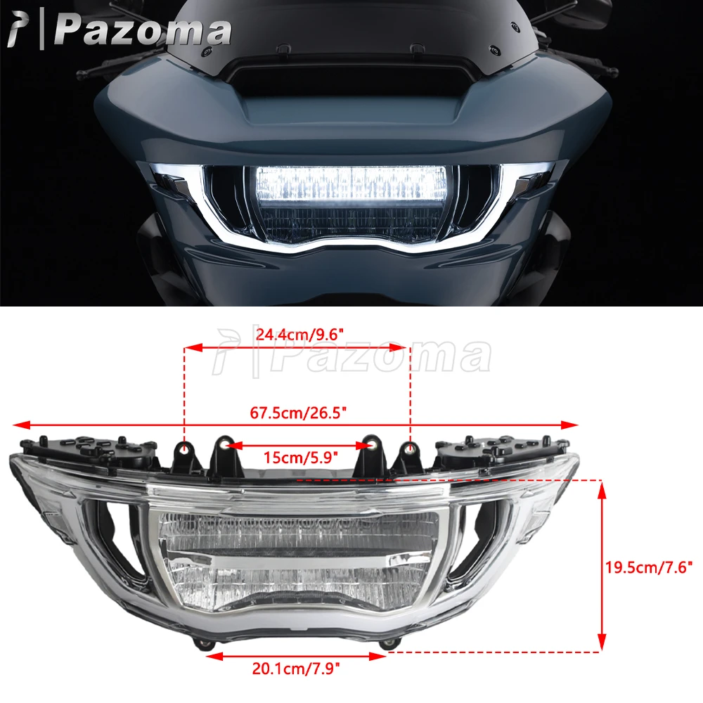 Motorcycle LED Front Headlight Assembly High/ Low Beam Turn Signal Head Lamp For Harley CVO Road Glide FLTRXSE FLTRXSTSE 2024-26