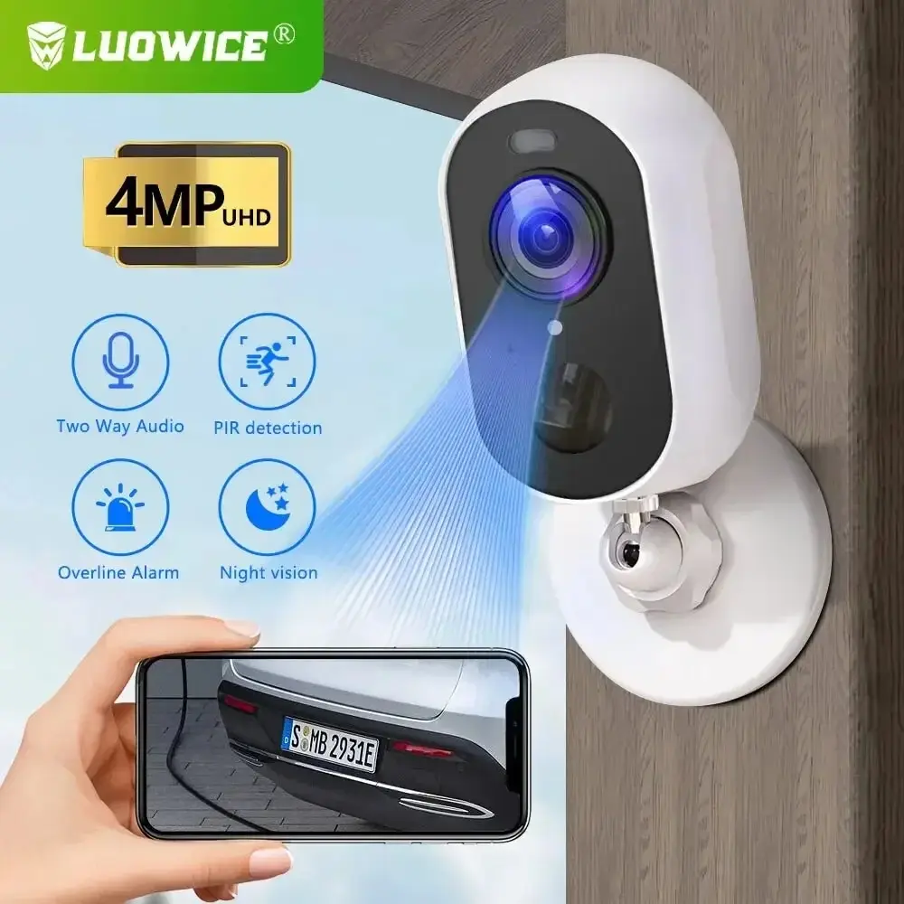 Luowice-À Prova de Intempéries AI Human Detection Surveillance Câmera IP, Bala, Rastreamento Automático, 9MP, WiFi
