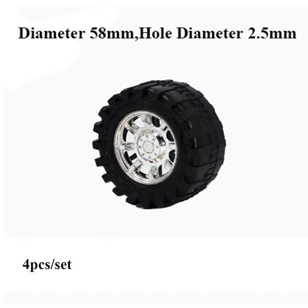New Diameter 30 Holes 2mm Four-wheel Black DIY Parts Plastic Wheel Accessories Drive Car Wheels