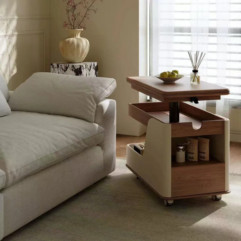 

Mobile coffee table simple small apartment modern home multi-functional lifting sofa solid wood living room home cart tea table