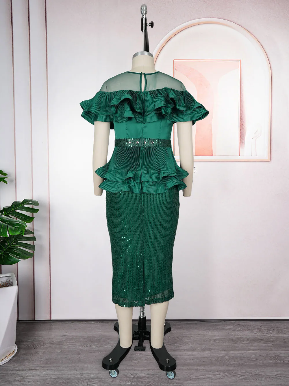 Vestidos africanos elegantes para mujer, vestido largo de fiesta de boda con volantes a la moda, vestido de noche de lentejuelas turcas de talla grande 2025