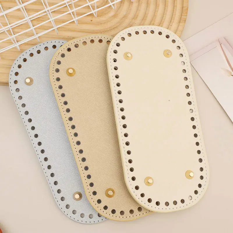 حقيبة جلدية أسفل البيضاوي وسادة سفلية الحياكة الكروشيه قاعدة المحفظة أسفل مع ثقوب لحقيبة اليد محفظة حمل حقيبة الكتف حقيبة كروسبودي