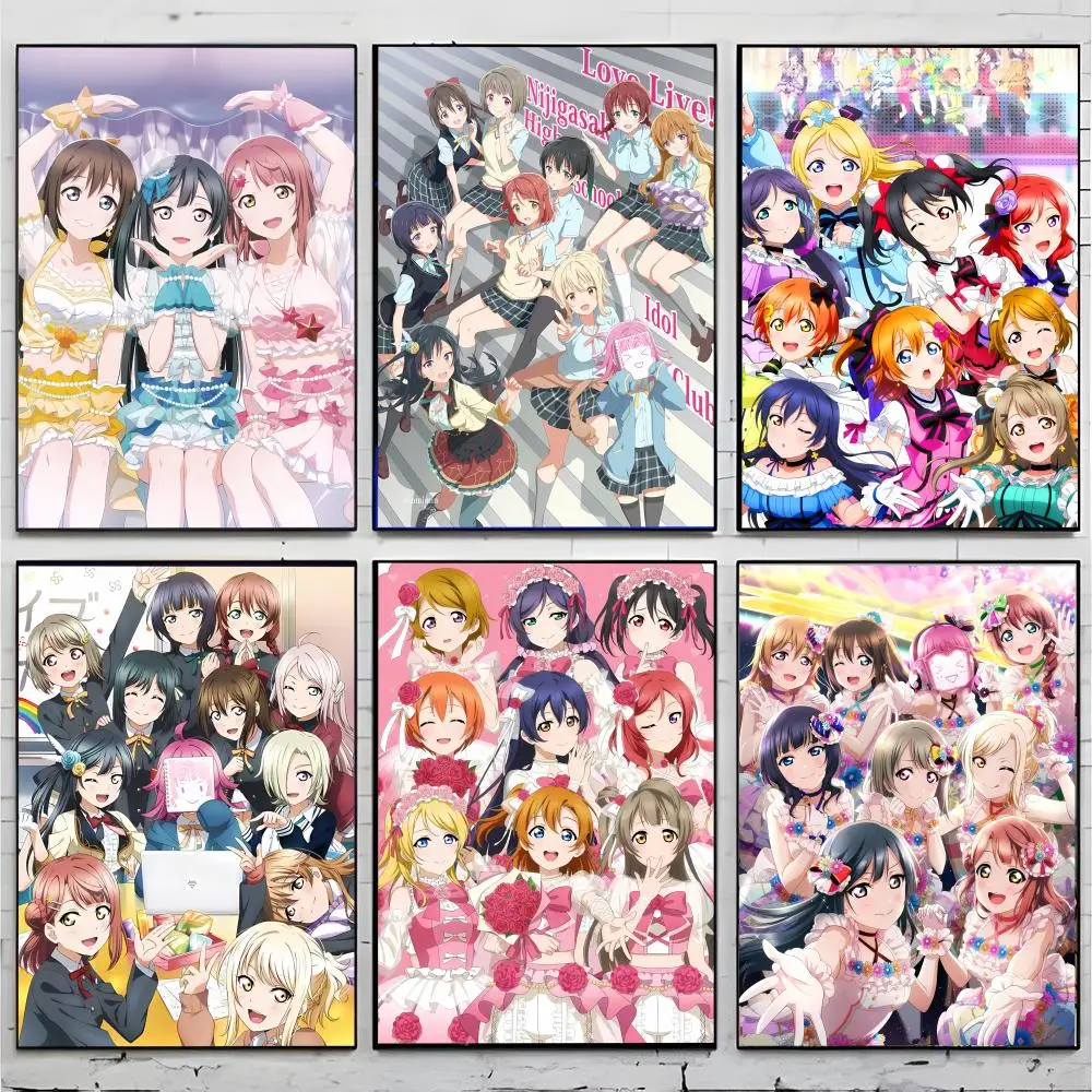 Bright Cheerful Comic L-LoveLive S-School Idol Project Poster Superior Home Space Pub Indoor Decorative Art & Home Decor