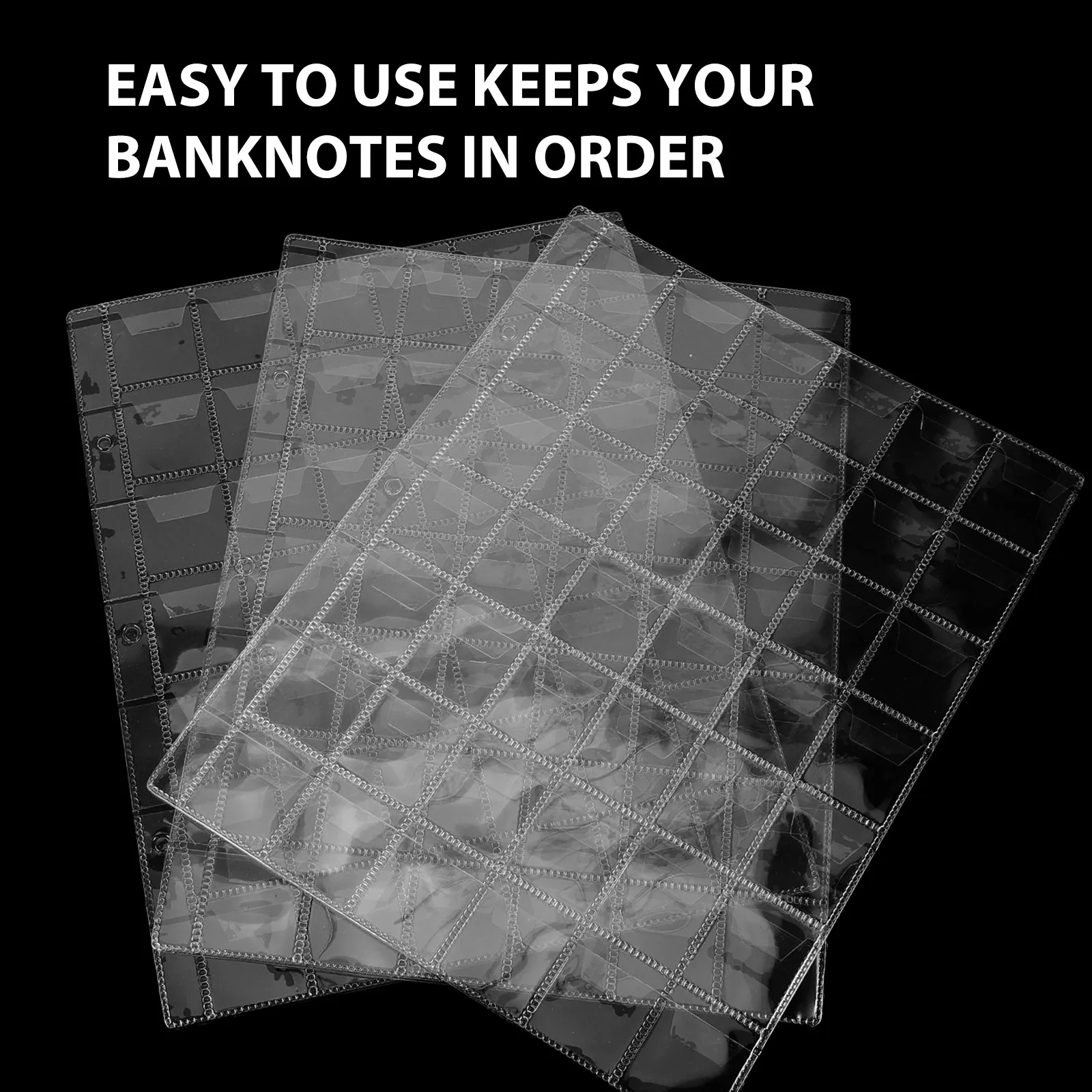 5Pcs Coin Collection Holder Album 42-Pocket Transparent Protector Book for Coins Stickers Banknotes Collectibles Organized