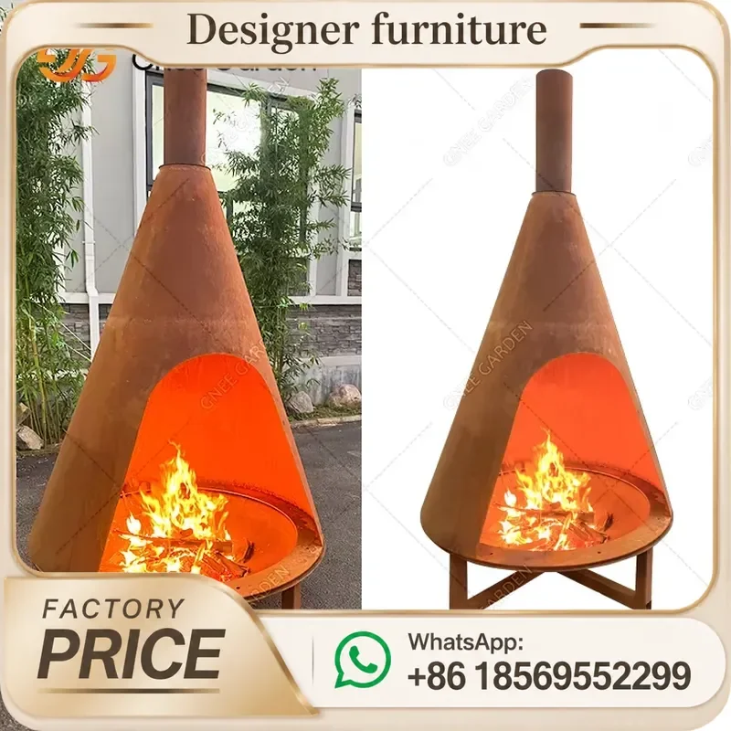 Wood Burning Metal Outdoor Stove Fire Pit Fireplace For Camping Garden Patio Portable Heating