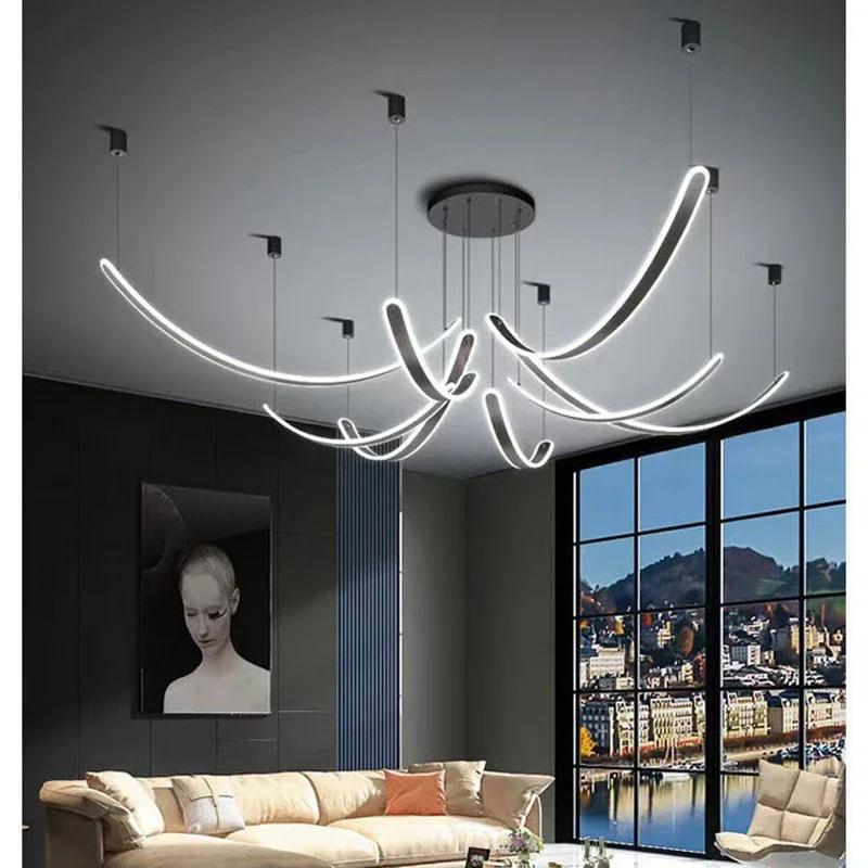 Modern LED Pendant Light Chandelier For Living Room Restaurant Hall Hotel Luxury Hanging Lamp Home Decor Lighting Fixture Luster