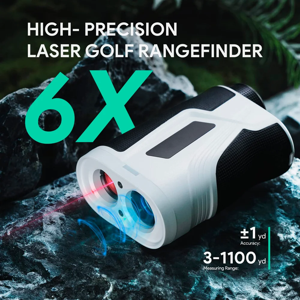 Golf Rangefinder for Slope, USB C Rechargeable golf distance finder  with Flag Acquisition, 6X Magnification and Fast Focus