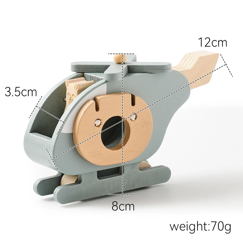 Décennie s de construction d'hélicoptère en bois pour bébé, exercice des doigts, décoration de salle de jeu, avion de simulation en bois poussé à la main, cadeau pour bébé