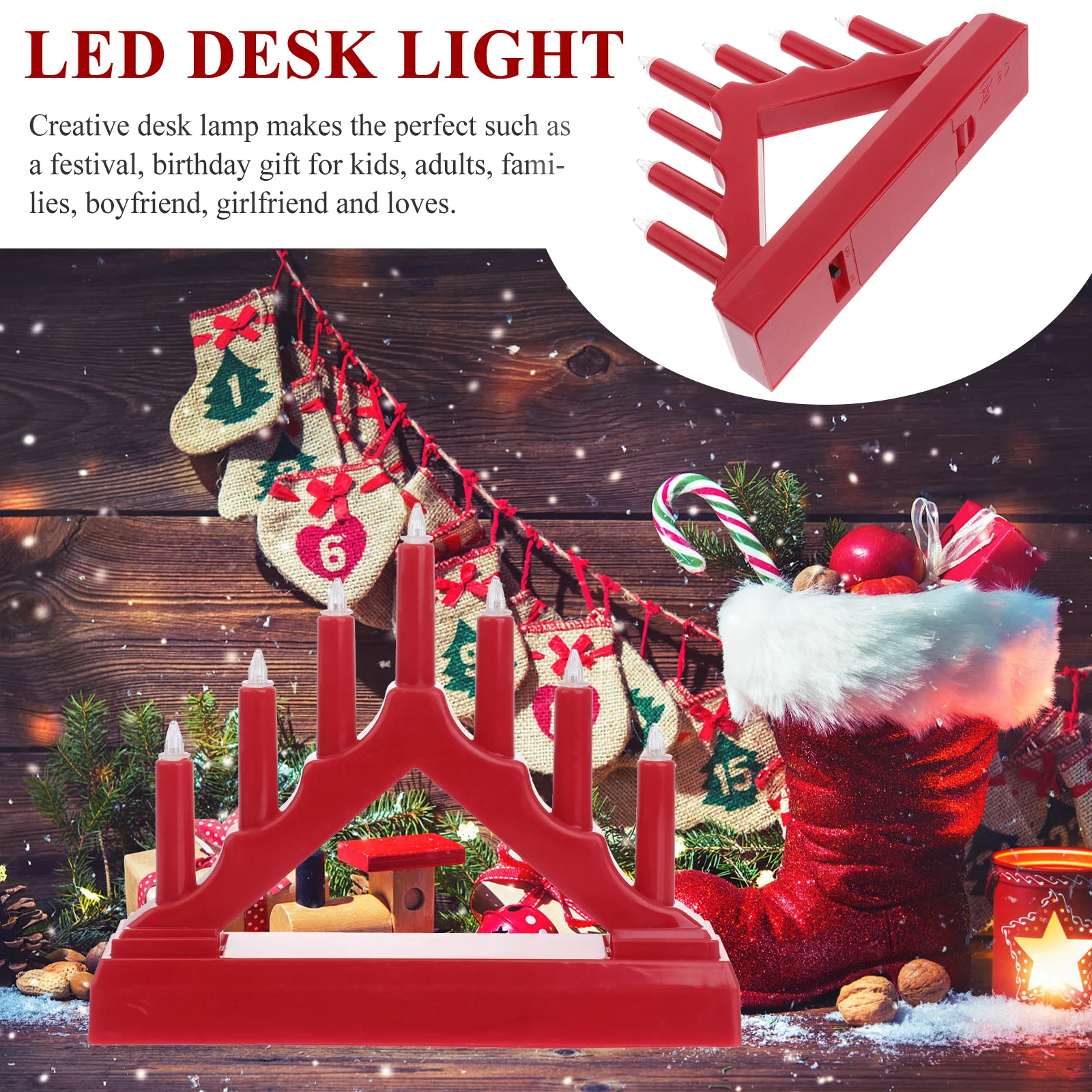 Led ضوء الليل الصغيرة الرجعية جسر الجدول مصباح لغرفة النوم غرفة المعيشة زينة عيد الميلاد مكتب ضوء مصباح للزينة #6