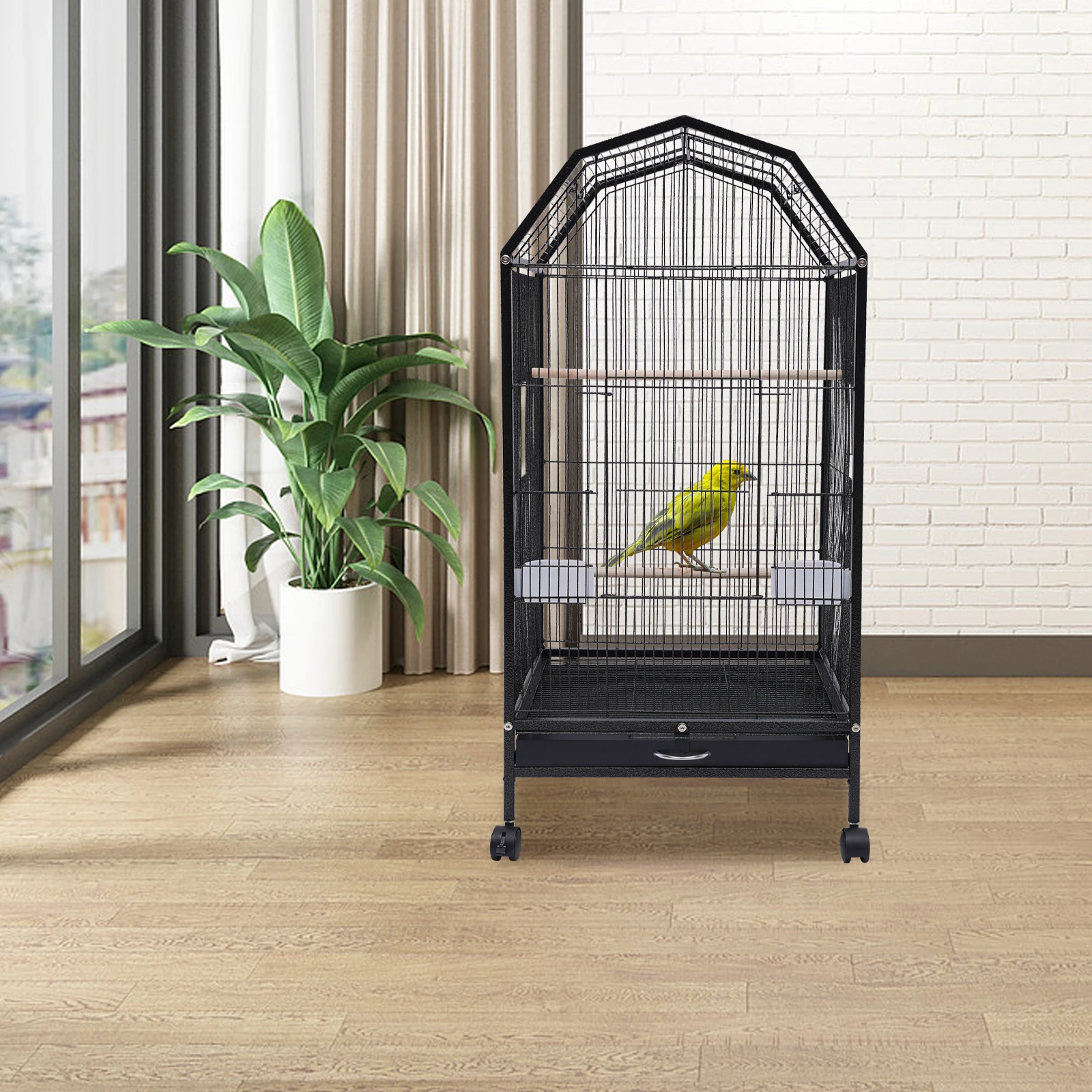 Parakeet Bird Cage with Stand Metal Pet Bird Flight Cages Large Finch Bird Cage for Conure Canary Parekette Macaw Finch