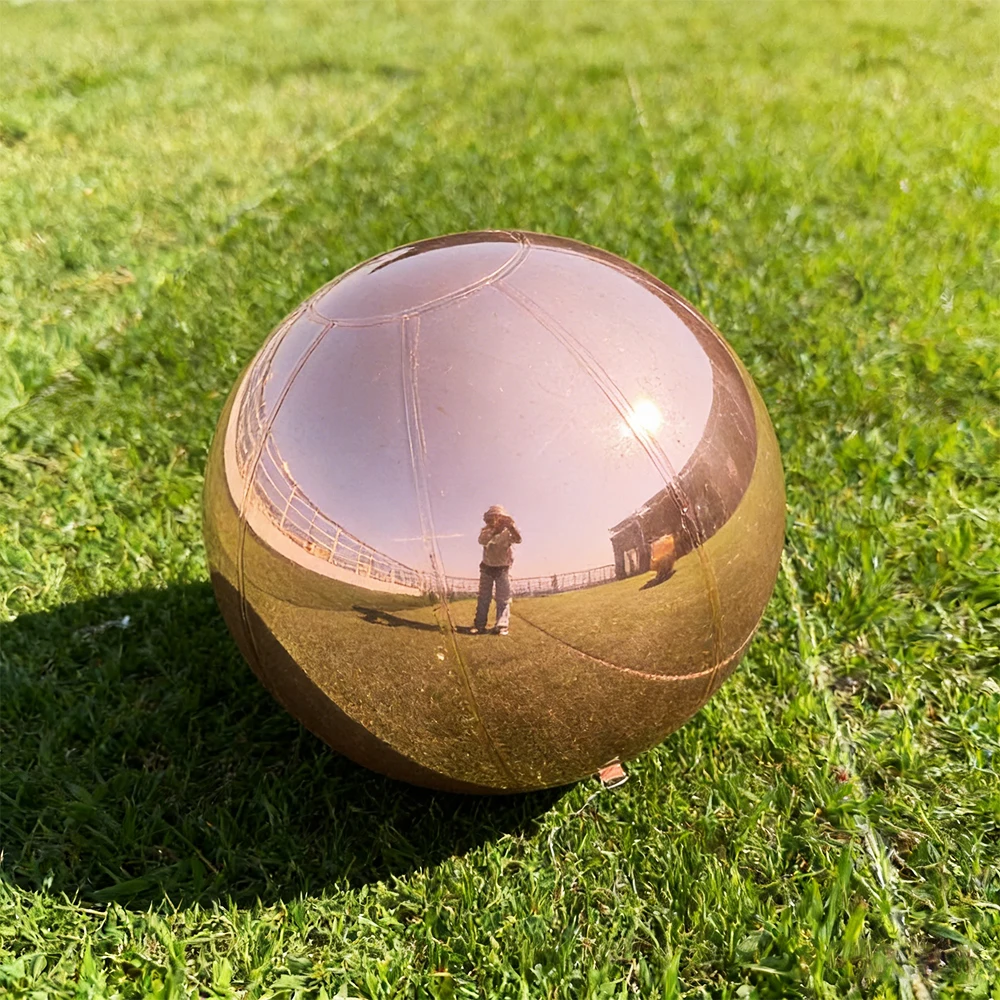 Rose Gold Inflatable Mirror Ball, Reusable Big Shiny Balloon, Giant Decor for Birthday Party, Wedding, Event Decoration