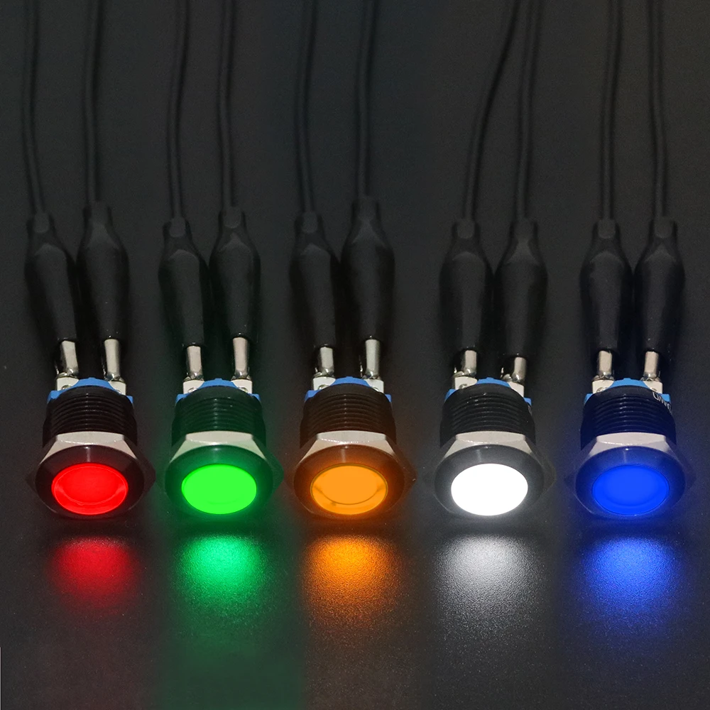 مؤشر ليد معدني مضاد للوهج للسيارة ، مؤشر معدني ، ألومينا سوداء ، إنتاج ذاتي الصنع ، 1 ، 16 ، 12 فولت ، 24 فولت ، العاصمة ، V ، V ، V ، AC ، AC ، 1 نو