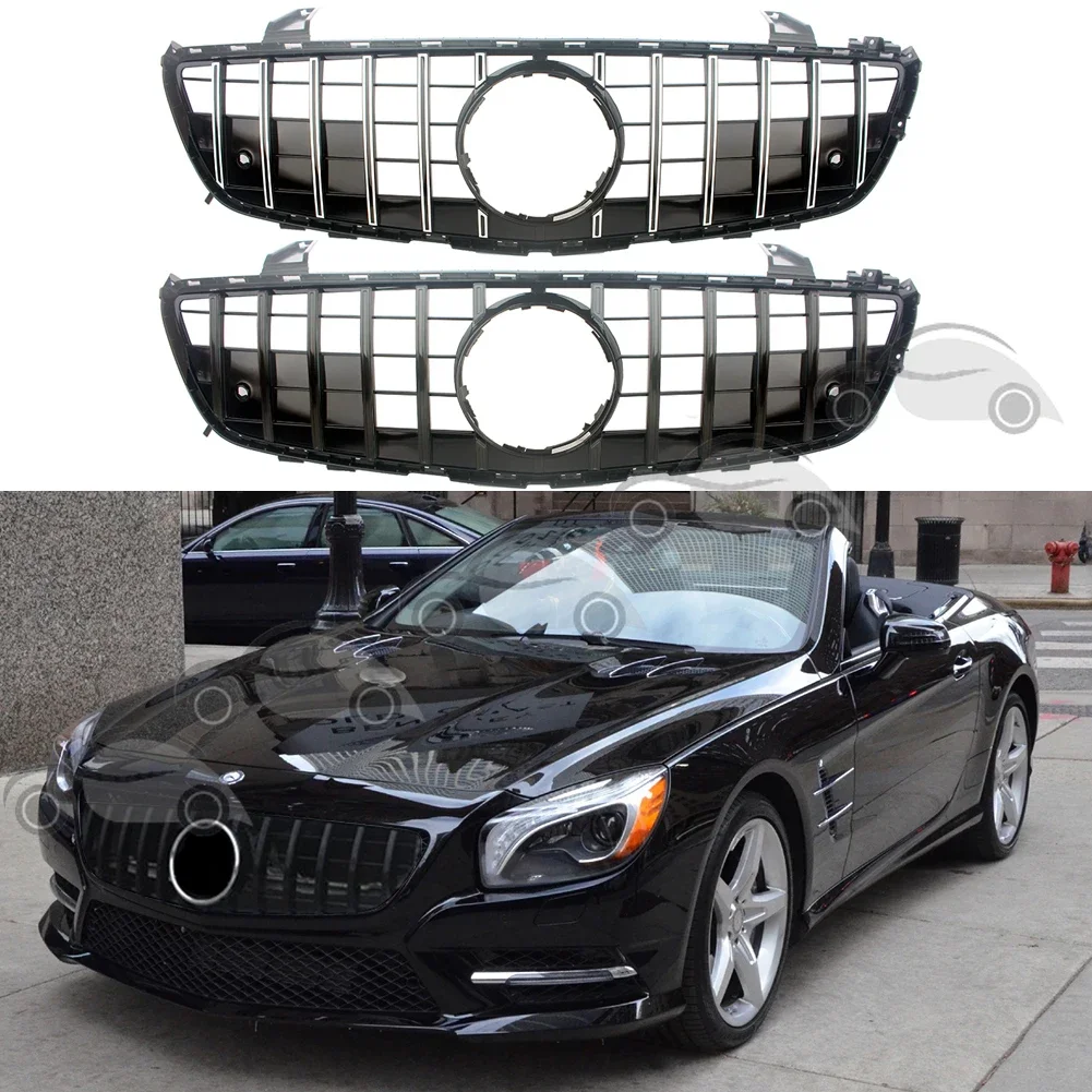 Front Bumper Racing Grill Billet Grille Cover For Mercedes-Benz R231 SL Class 2013-2016 GT