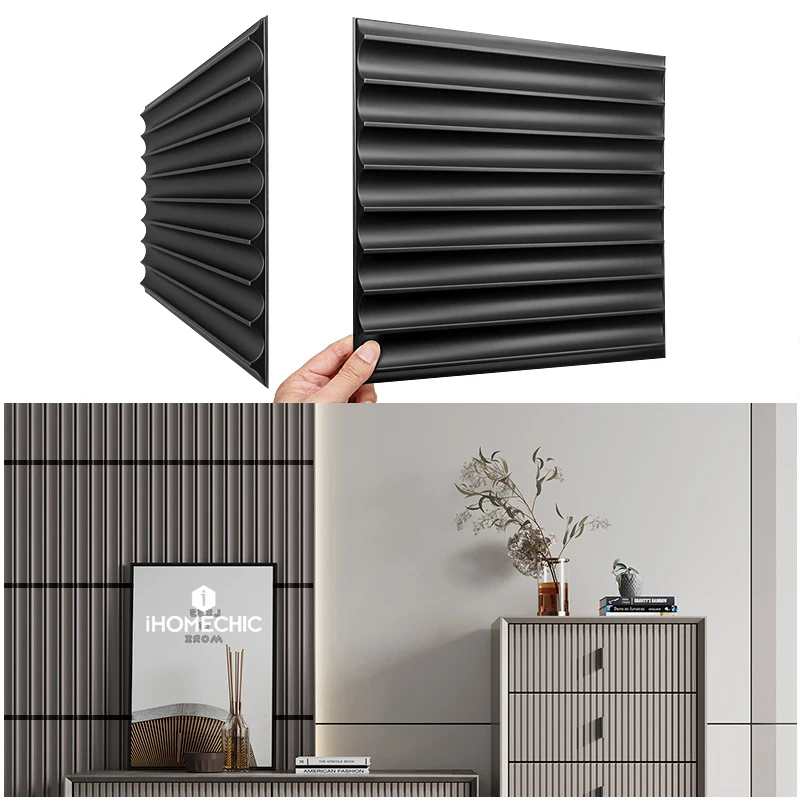 30x30cm 3D Wall Panel Venetian blinds mouldings Living Room TV Background Decal Tile Mold 3D wall sticker bathroom kitchen wall