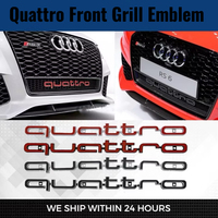 Quattro Emblem 3D ABS Car Front Grille Emblem For Audi A3 A4 A5 A6 A6L A7 A8 Q3 Q5 Q7 S3 S4 S5 RS3 RS4 RS6 Badge Accessories