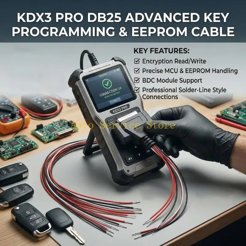 462A DB25 Programming Wire Car Programming Wire 30cm for Auto Electronic Systems & Advanced Cloning Needs