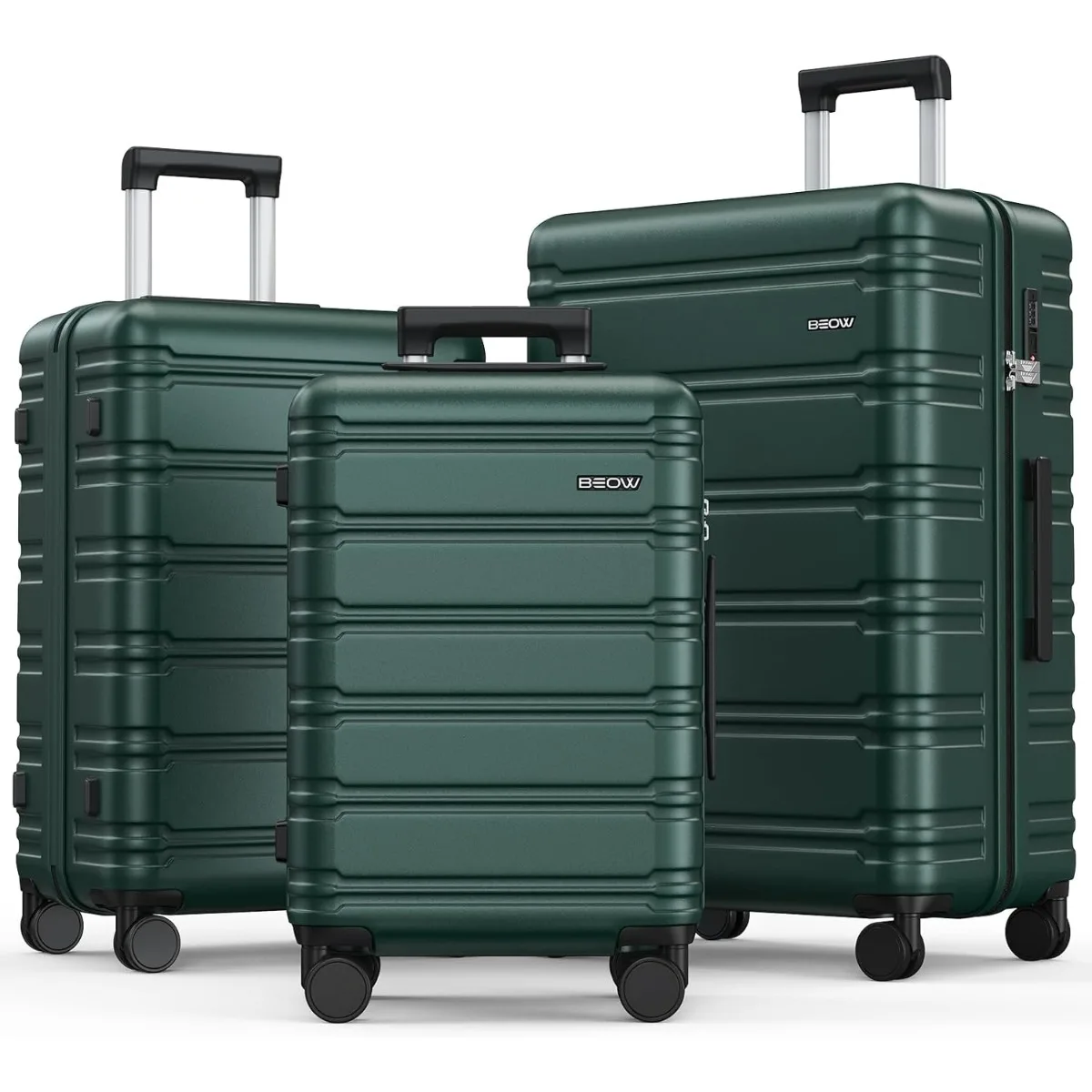 BEOW-Ensemble de Valises Rigides Extensibles avec Roues Rotatives, Bagages Légers et Durables avec Serrure TSA, 3 Pièces