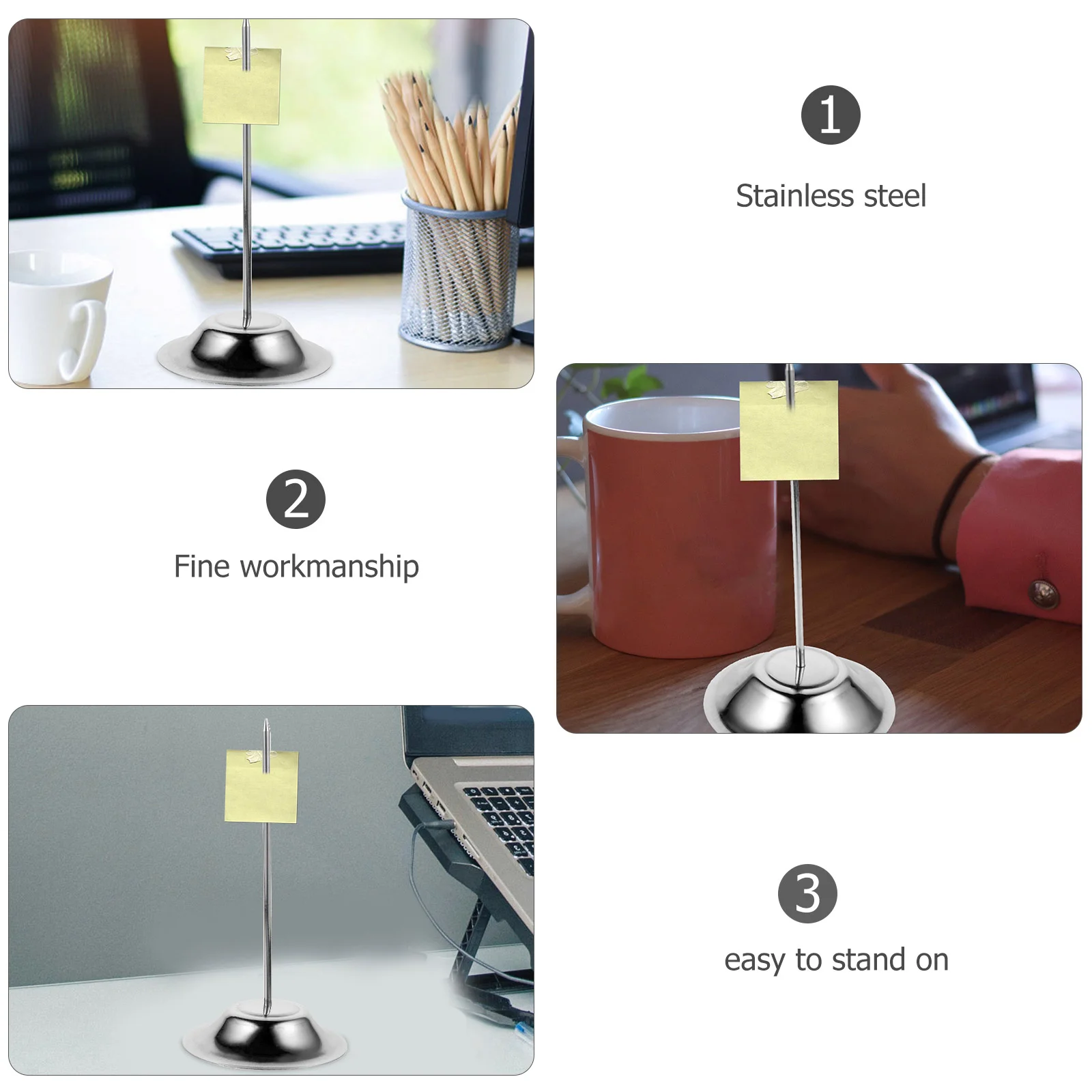 Menu Inserter RVS Memohouder Bureau Zilver Restaurant Ontvangst Kantoor