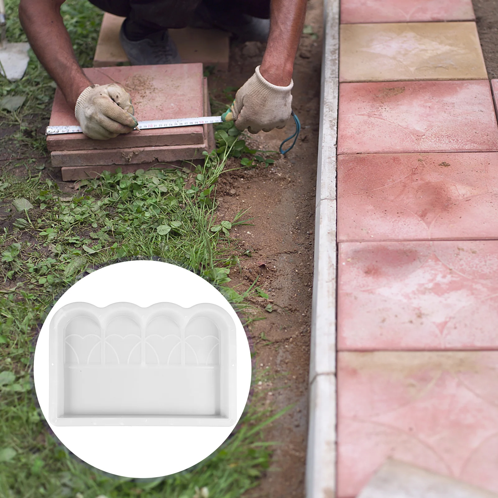 

Durable Plastic Fence Mold for Garden Projects Cement Tool Multiple Use Mud Mould Materials