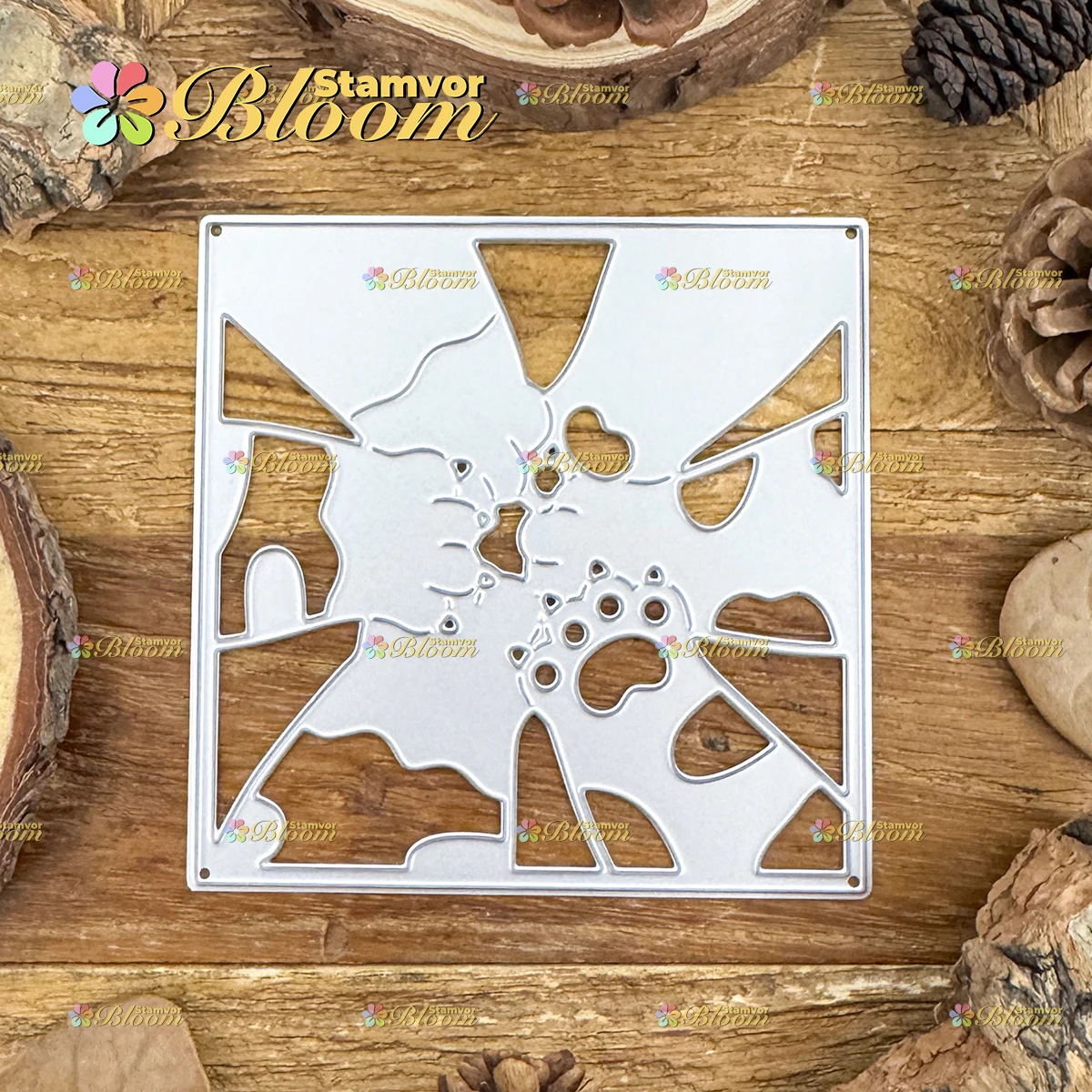 Original Lovely Cats Paws Square Frame Metal Cutting Dies Reusable Die Cuts For Scrapbook Card Making DIY Craft Decor view 5