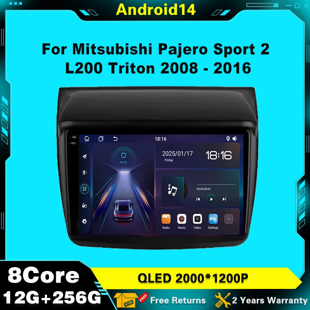 

Car Radio Android 14 For Mitsubishi Pajero Sport 2 L200 Triton 2008 - 2016 Multimedia Video Player Navigation Stereo GPS No 2Din