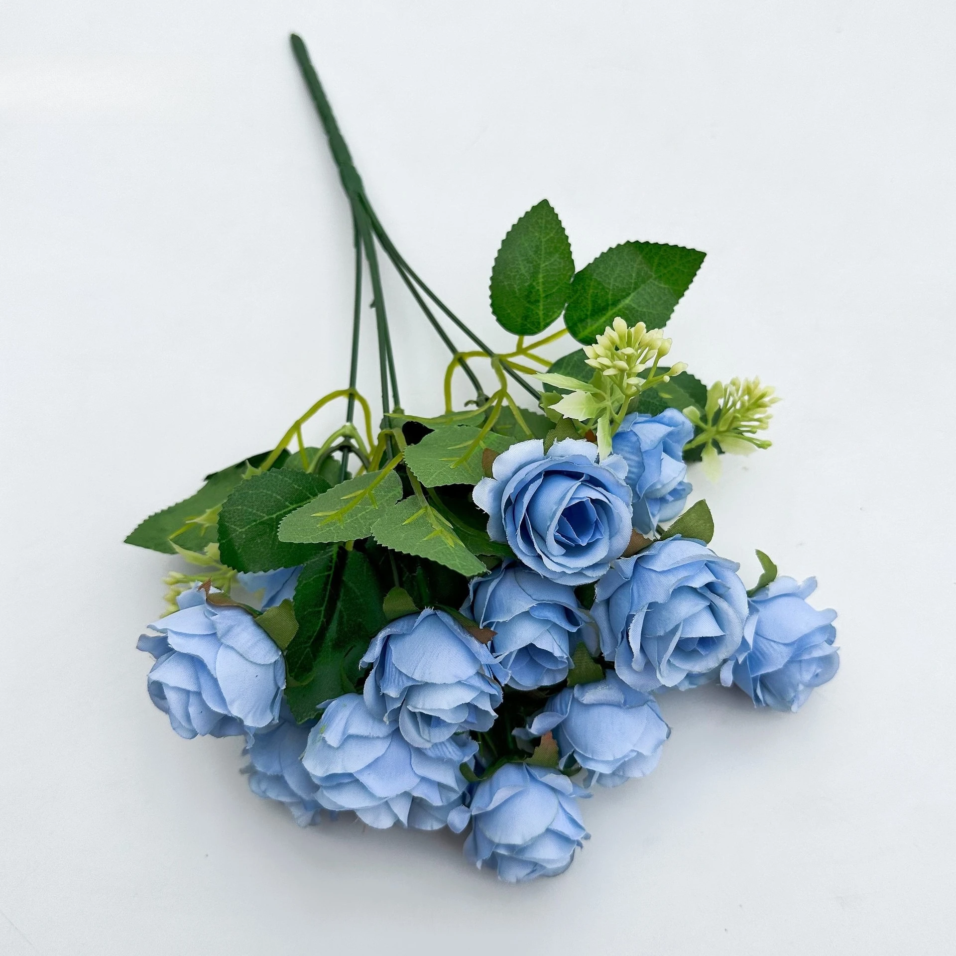 15 Köpfe Künstliche Seidenrosen Brautstrauß für Heim, Hochzeit, Blumenarrangement, Garten, Künstliche Blumen, DIY-Geschenk, Deko – Detail 3