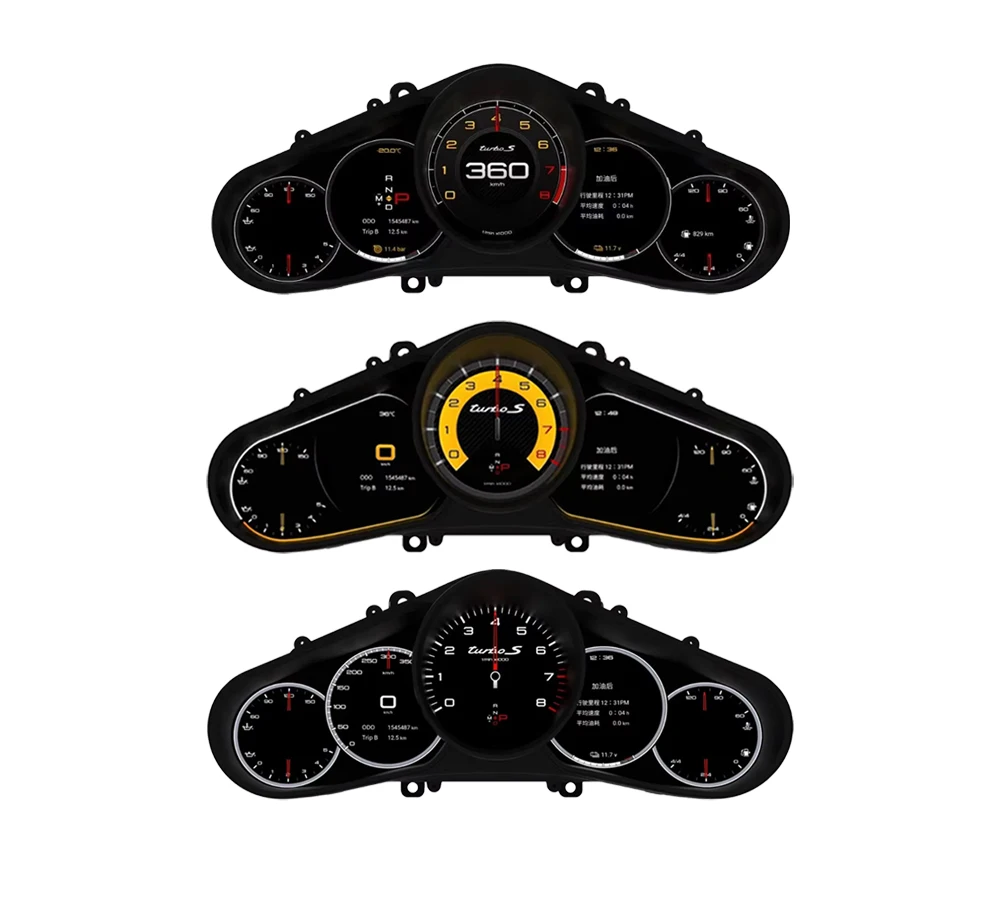 Krando 12.3'' Car LCD Dashboard Display Instrument Speedometer For Porsche Panamera 2010-2016 Car Digital Cluster CockPit