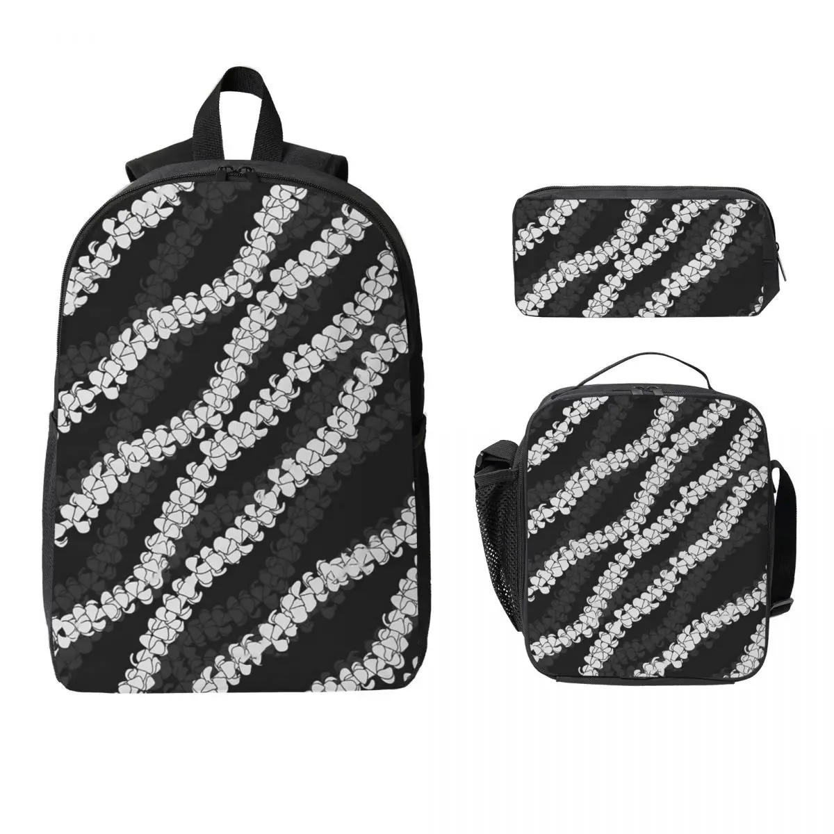 

Puakenikeni Single Leis On Turquoise Backpack Boys Girls BookBag School Bag Shoulder Bags 3ps Insulated Lunch Bag Pencil Case