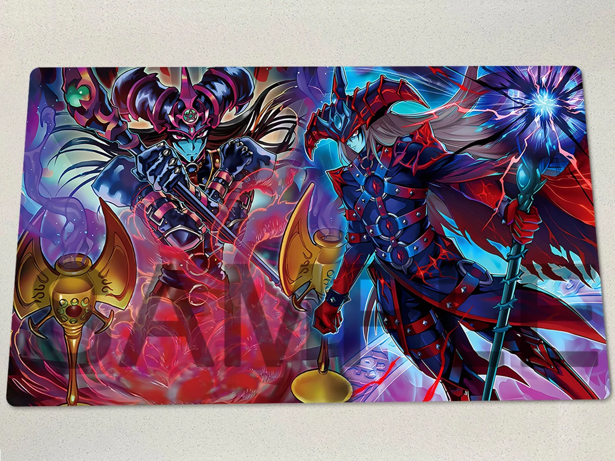 

YuGiOh Dark Magician of Destruction Play Mat Magician of Chaos TCG Pad Secrets of Dark Magic CCG Trading Card Game Mat Mouse Pad