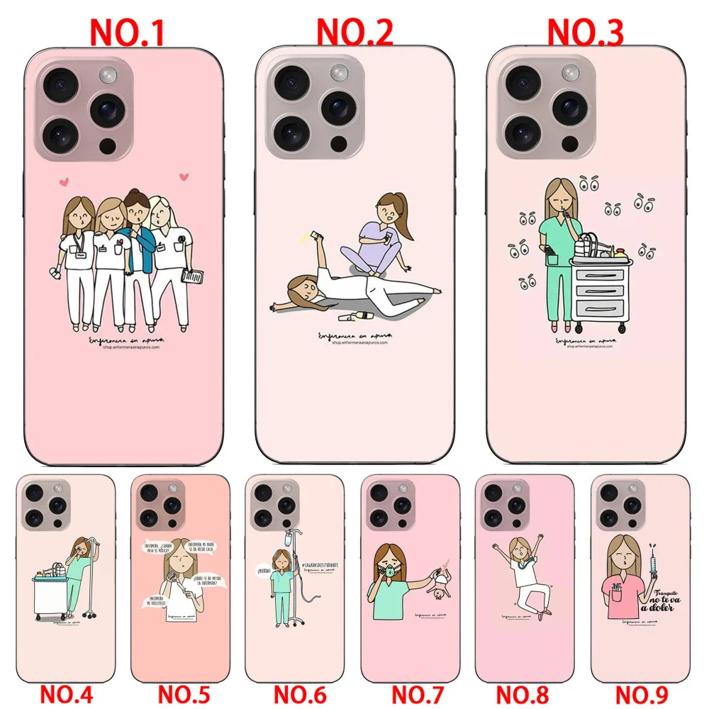 Cartoon Doctor Nurse phone case all model  for iPhone 6 6 Plus 7 8 SE 2020 SE 2022 7 Plus 8 Plus X XS XR