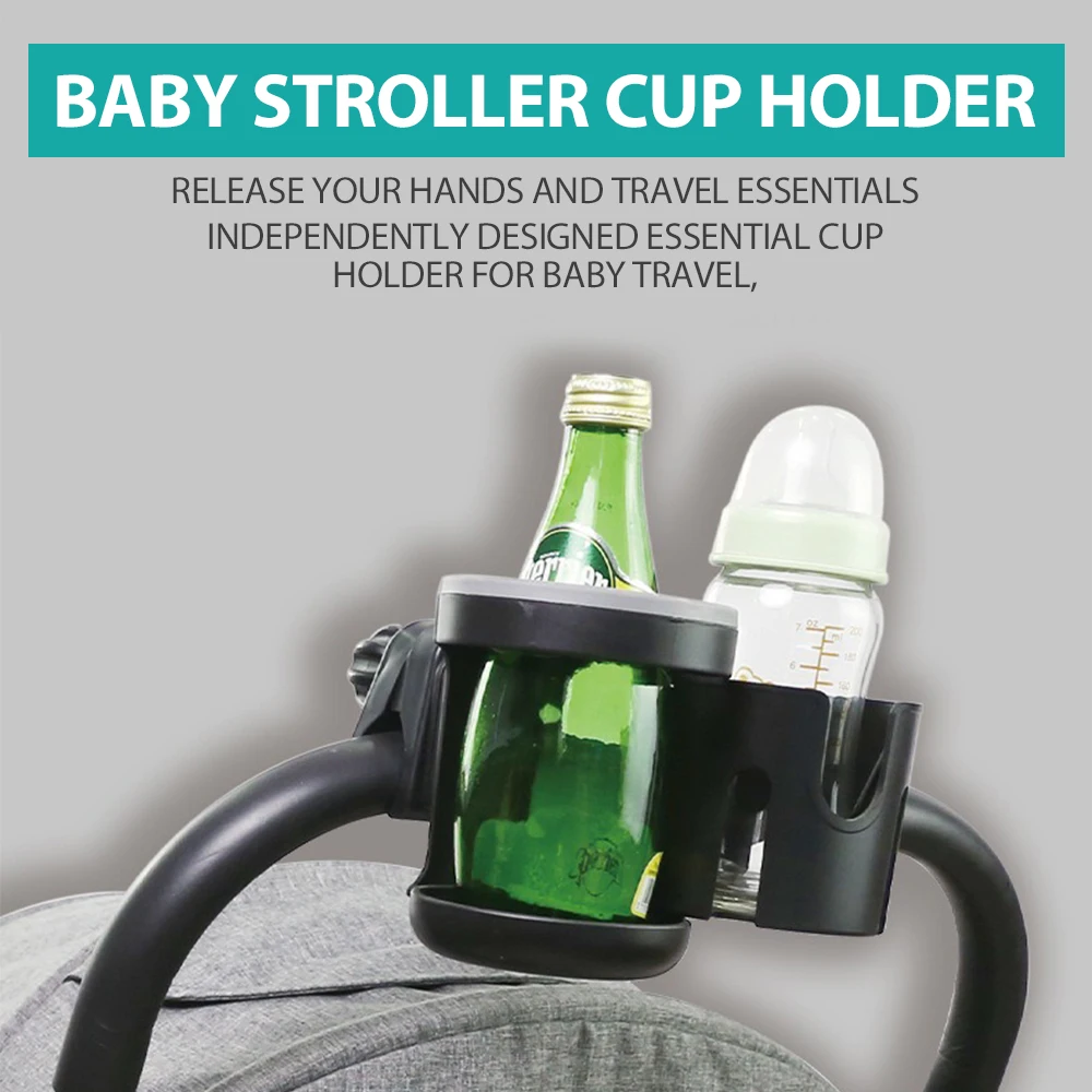 

Universal Baby Stroller Cup Holder 360° Rotating Drink Bottle Holder Double Hole Stroller Accessories for Uppababy