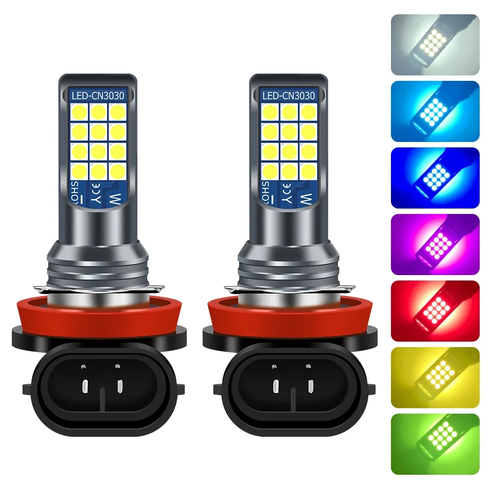 

2x H11 H8 9006 HB4 HB3 H16 H10 PSX24W PSX26W P13W Fog Lights Bulb 2400LM 6000K White Car Driving Running Lamp Auto Leds Light