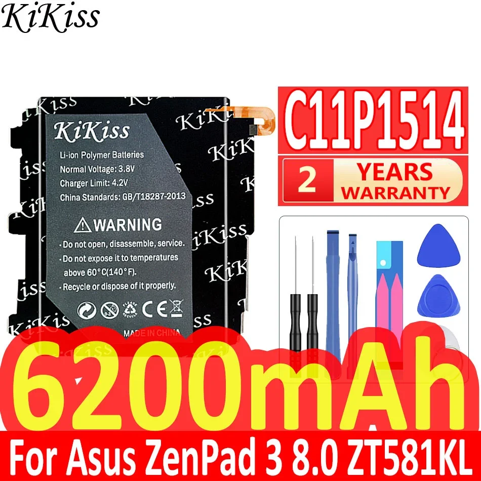 

6200mAh kikiss High Quality C11P1514 Battery For ASUS ZenPad 3 8.0 ZT581KL