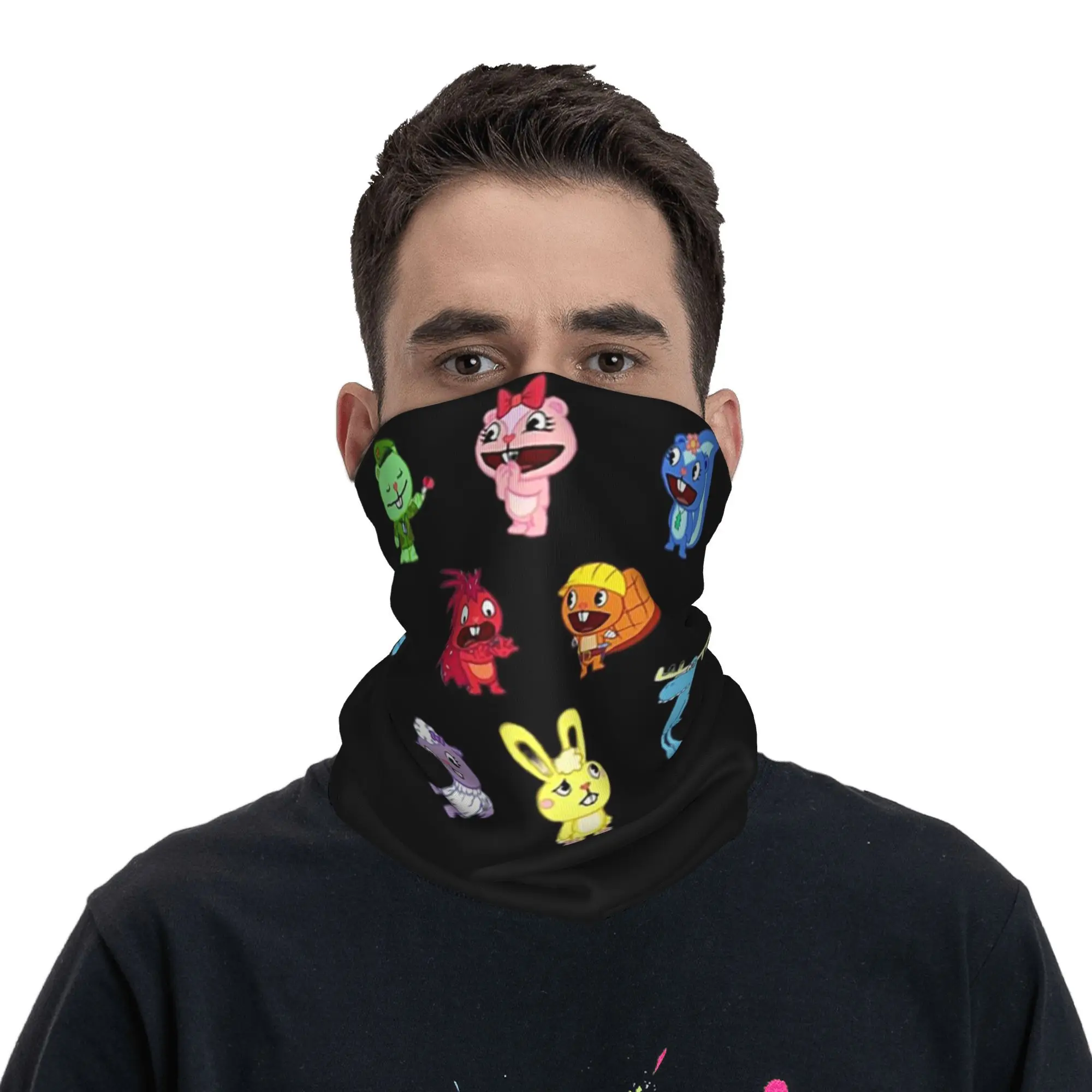 

Happy Tree Friends Lumpy Flippy Cuddles Любящая семья Бандана на шею Маска с принтом Шарф Маска ace Спорт на открытом воздухе