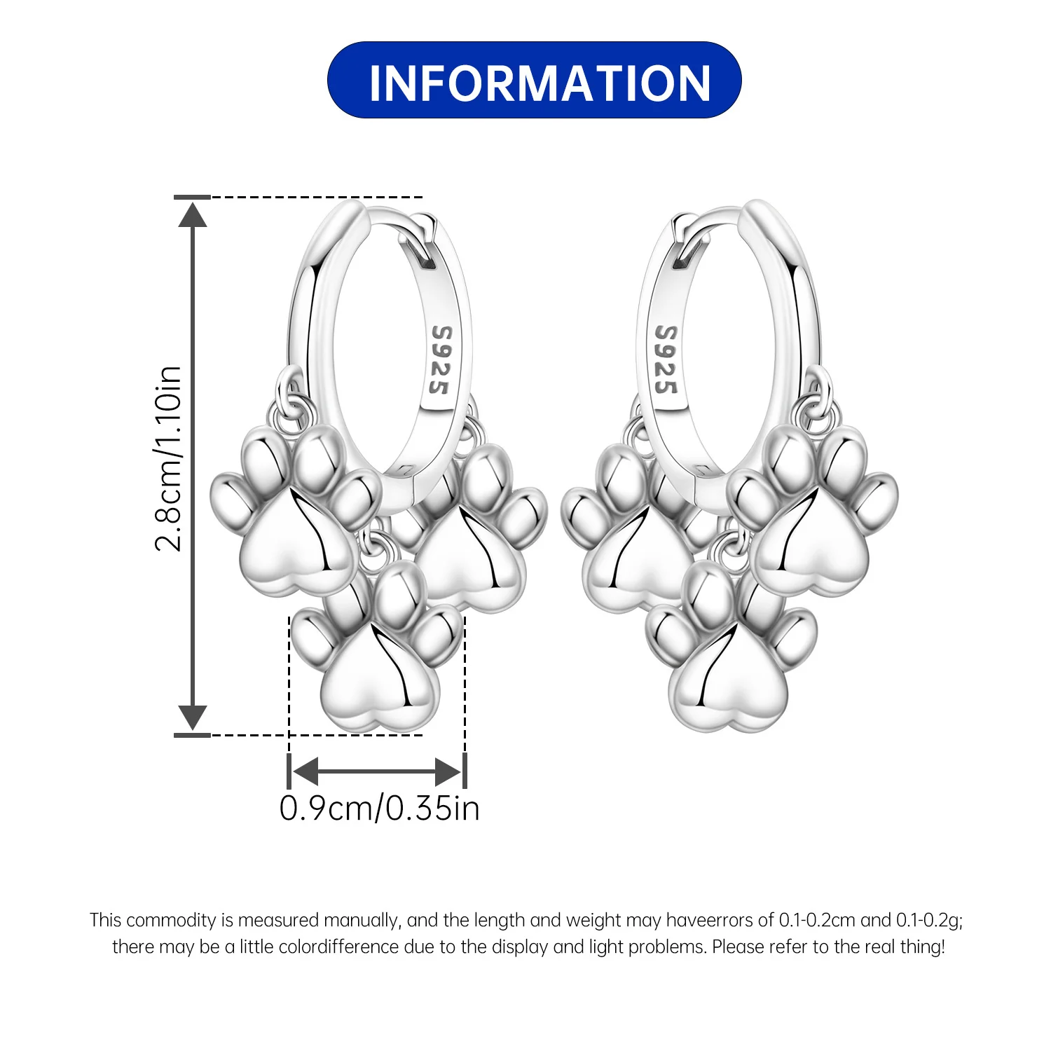 HEISSER VERKAUF 925 Sterling Silber Haustierpfoten-Quastenohrringe Niedliches Katzen- und Hundedesign für Damen Mädchen Mode Party Schmuck Geschenk 2026 – Detail 18