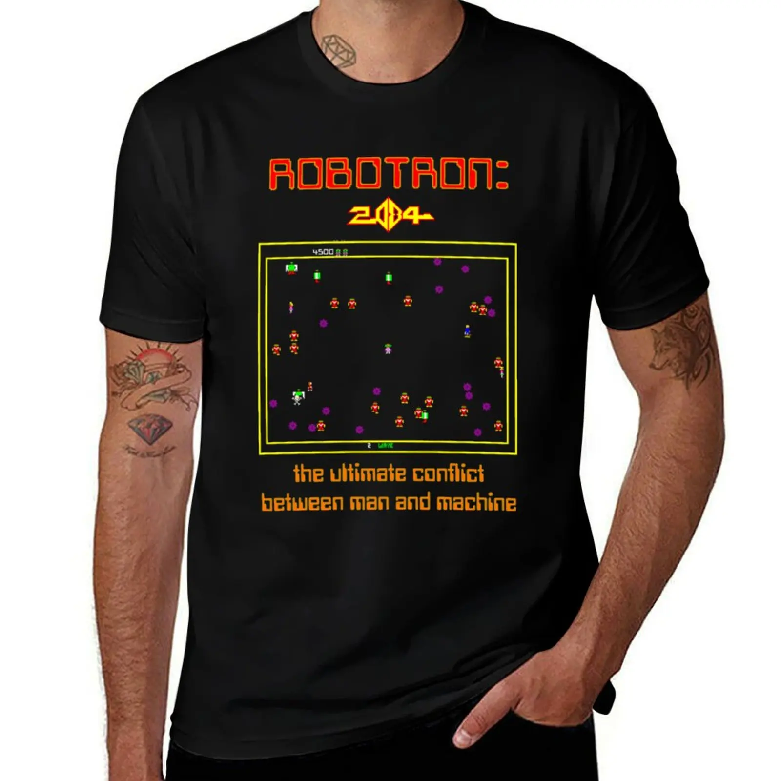 Robotron 2084 T-Shirt Basic Crew Neck Short Sleeve Top