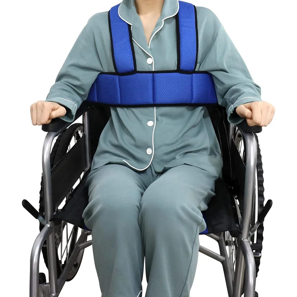 1PCS Wheelchair Seat Belt Torso Support Vest for Patient, Elderly & Disabled, Adjustable Full Body Harness Prevent Tilting